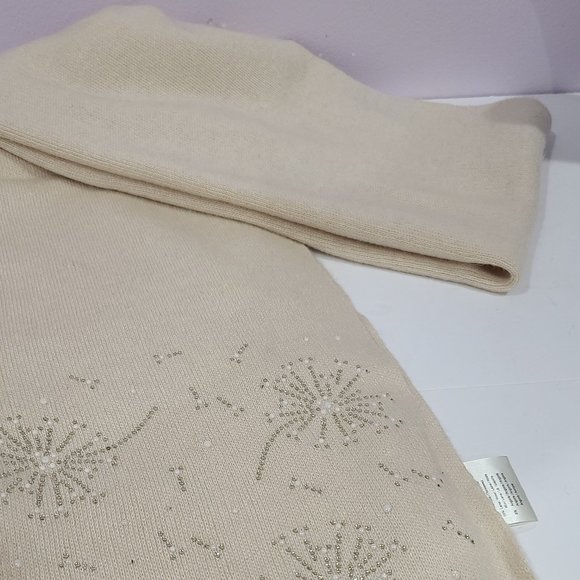 WOOL & ANGORA SCARF WITH PEARL & STONE BEAD DETAIL - Picture 9 of 9